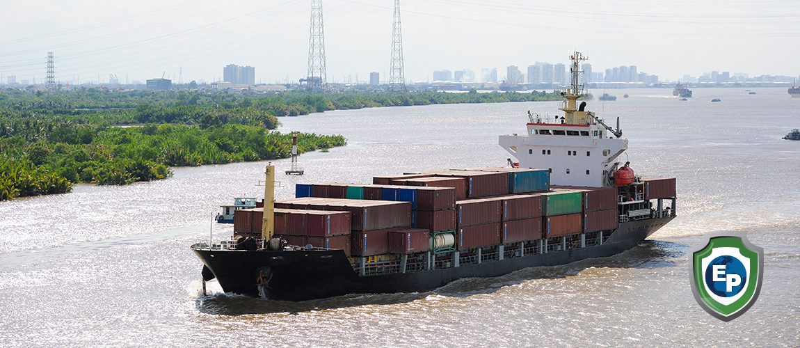 Shipping container on Saigon River